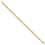 14k 3.5mm Semi-Solid Figaro Chain Anklet