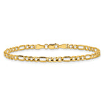 14k 3.5mm Semi-Solid Figaro Chain Anklet
