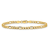 14k 3.5mm Semi-Solid Figaro Chain Anklet