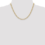 14k 4.2mm Semi-Solid Figaro Chain