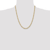 14k 4.2mm Semi-Solid Figaro Chain