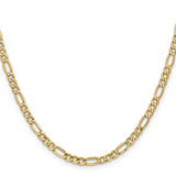14k 4.2mm Semi-Solid Figaro Chain
