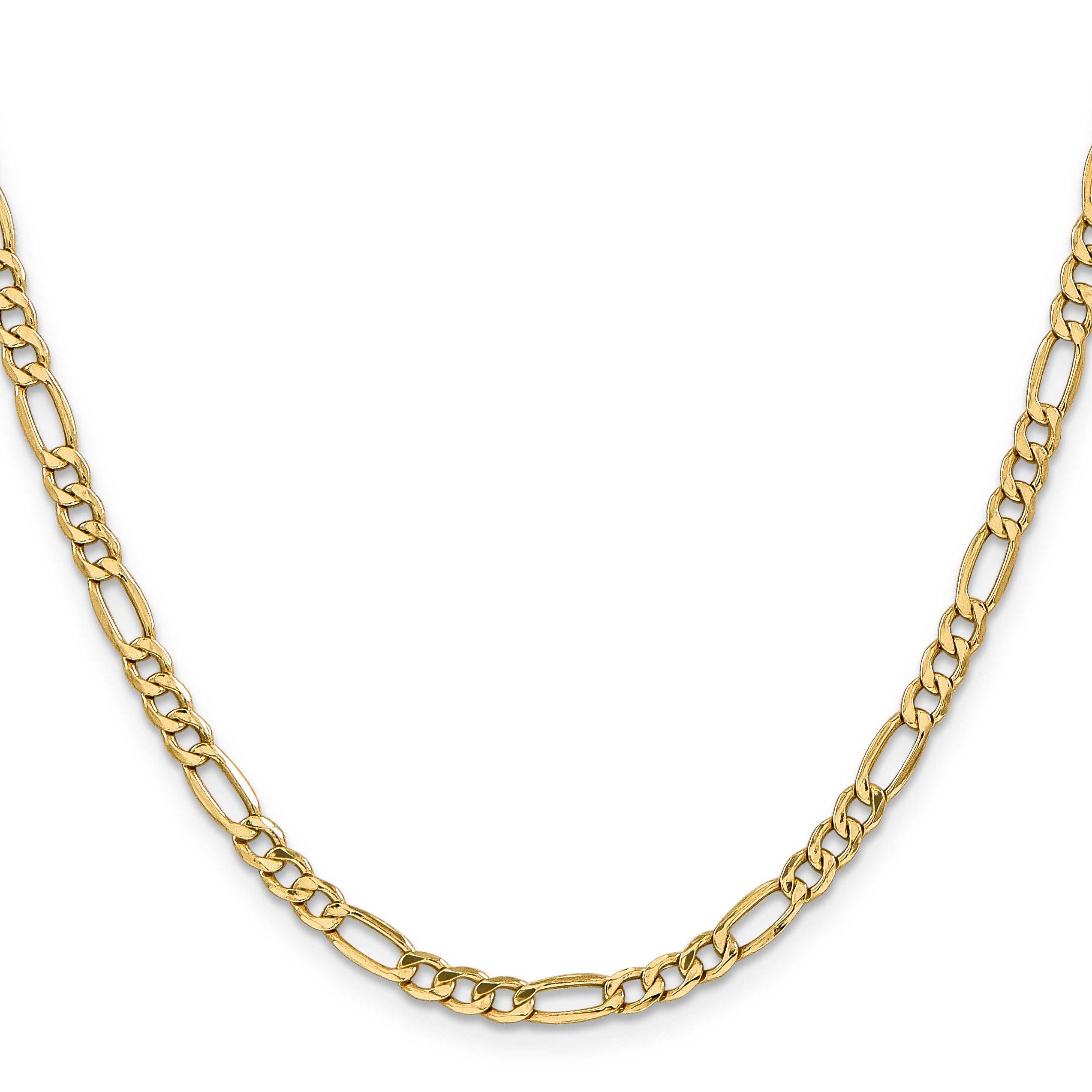 14k 4.2mm Semi-Solid Figaro Chain