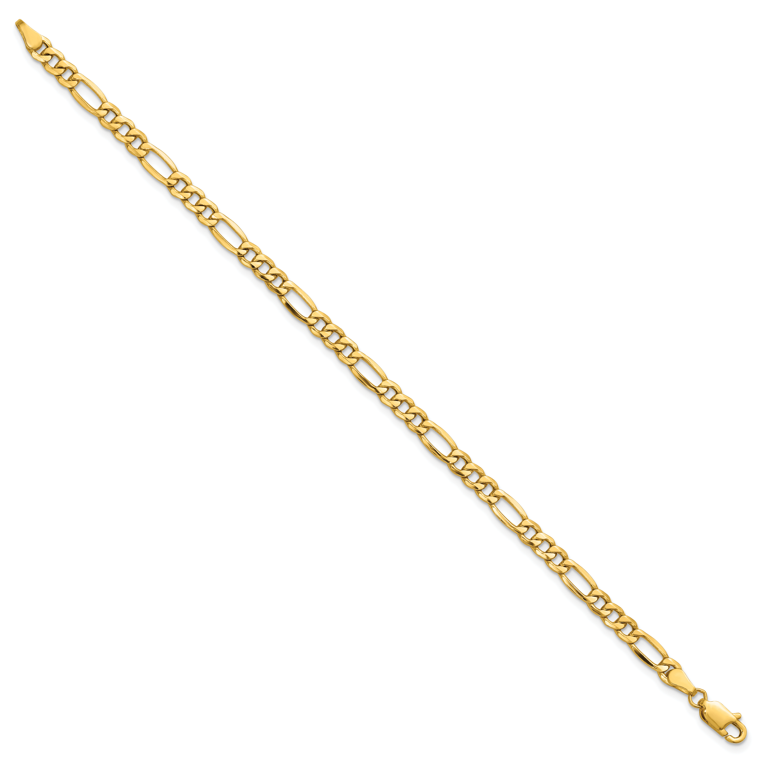 14k 4.2mm Semi-Solid Figaro Chain