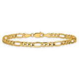 14k 4.2mm Semi-Solid Figaro Chain