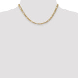14k 5.75mm Semi-Solid Figaro Chain