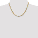 14k 5.75mm Semi-Solid Figaro Chain