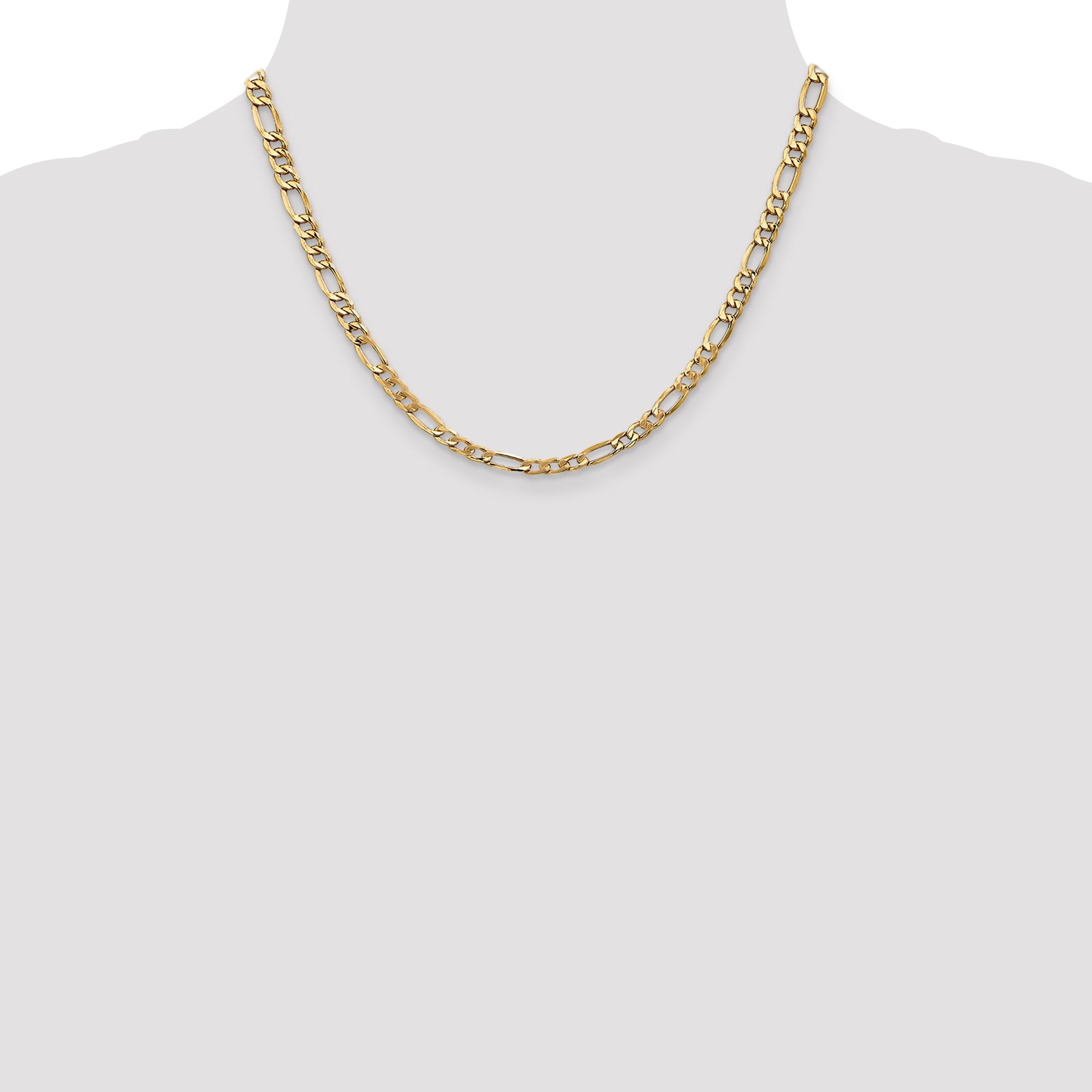 14k 5.75mm Semi-Solid Figaro Chain