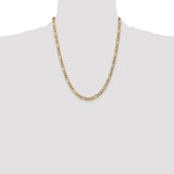 14k 5.75mm Semi-Solid Figaro Chain