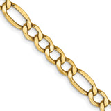 14k 5.75mm Semi-Solid Figaro Chain