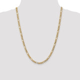 14k 5.75mm Semi-Solid Figaro Chain