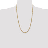 14k 5.75mm Semi-Solid Figaro Chain