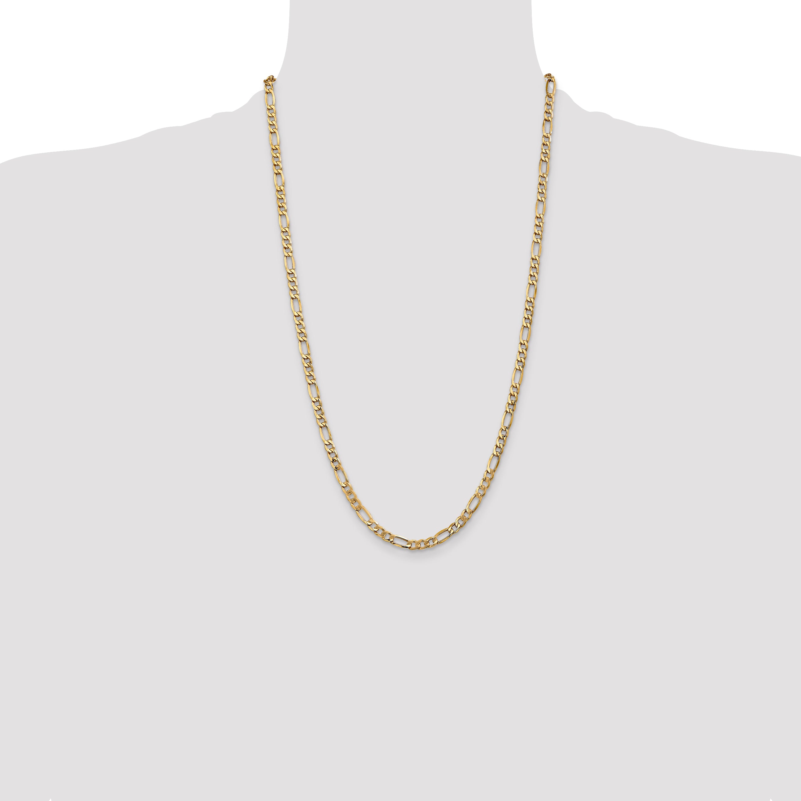 14k 5.75mm Semi-Solid Figaro Chain