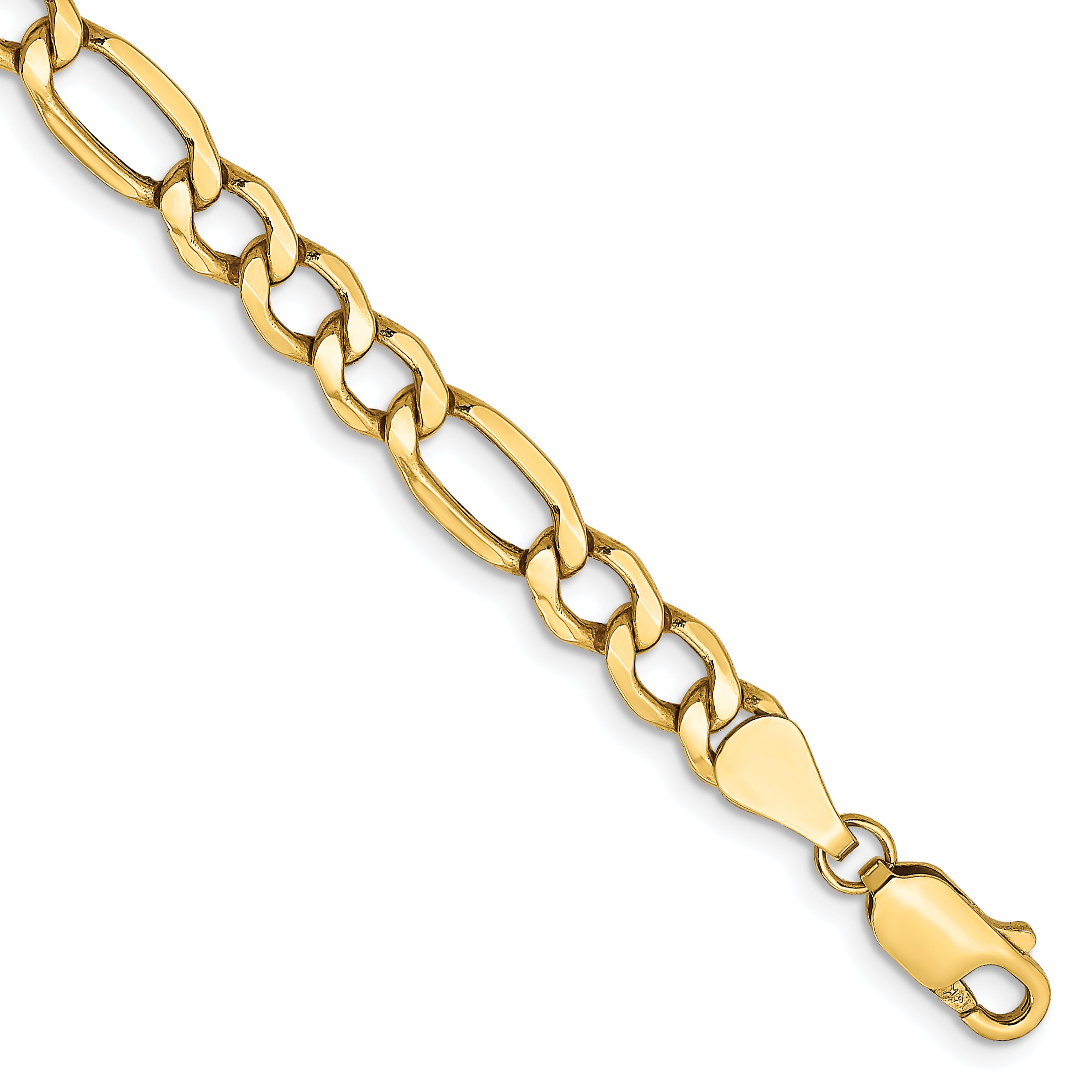14k 5.75mm Semi-Solid Figaro Chain