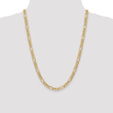 14k 6.25mm Semi-Solid Figaro Chain