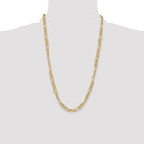 14k 6.25mm Semi-Solid Figaro Chain