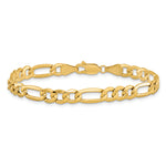 14k 6.25mm Semi-Solid Figaro Chain