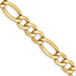 14k 7.3mm Semi-Solid Figaro Chain
