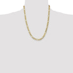 14k 7.3mm Semi-Solid Figaro Chain