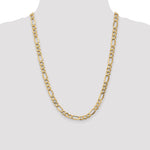 14k 7.3mm Semi-Solid Figaro Chain