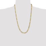 14k 7.3mm Semi-Solid Figaro Chain