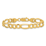 14k 7.3mm Semi-Solid Figaro Chain