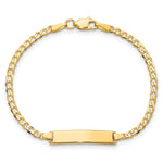 14k Flat Curb Link ID Bracelet