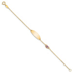 14K Childrens Enamel Butterfly w/.5in ext. ID Bracelet
