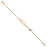 14K Childrens Enamel Butterfly w/.5in ext. ID Bracelet