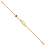 14K Childrens Enamel Ladybug w/.5in ext. ID Bracelet