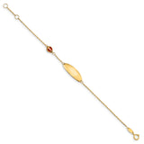 14K Childrens Enamel Ladybug w/.5in ext. ID Bracelet