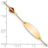 14K Childrens Enamel Ladybug w/.5in ext. ID Bracelet