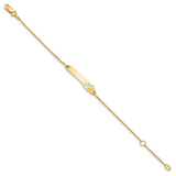 14K Childrens Polished Butterfly w/1in ext.  ID Bracelet