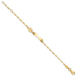14K Polished Miraculous Medal Childrens ID Bracelet
