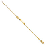14K Polished Miraculous Medal Childrens ID Bracelet