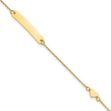 14k Polished Heart Childrens ID Bracelet