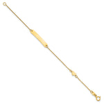 14k Polished Heart Childrens ID Bracelet