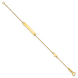 14k Polished Heart Childrens ID Bracelet