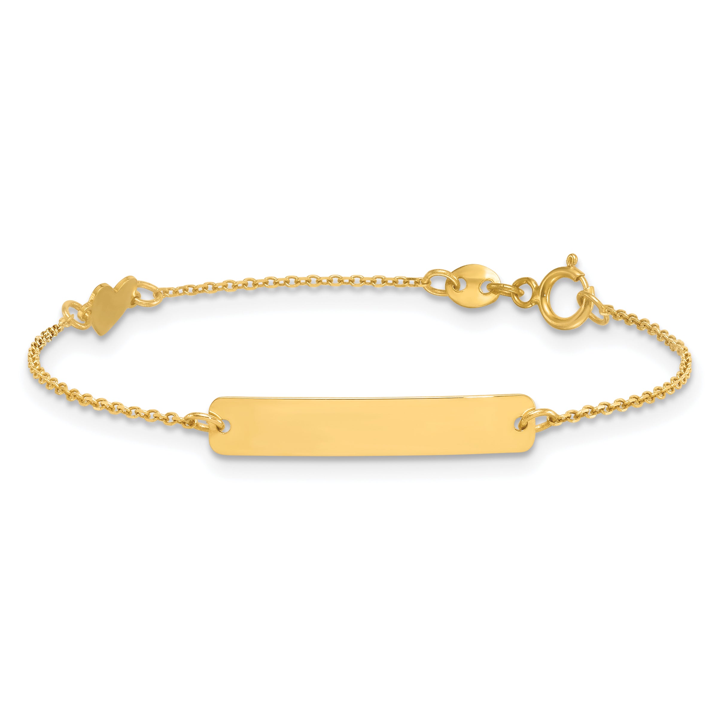 14k Polished Heart Childrens ID Bracelet