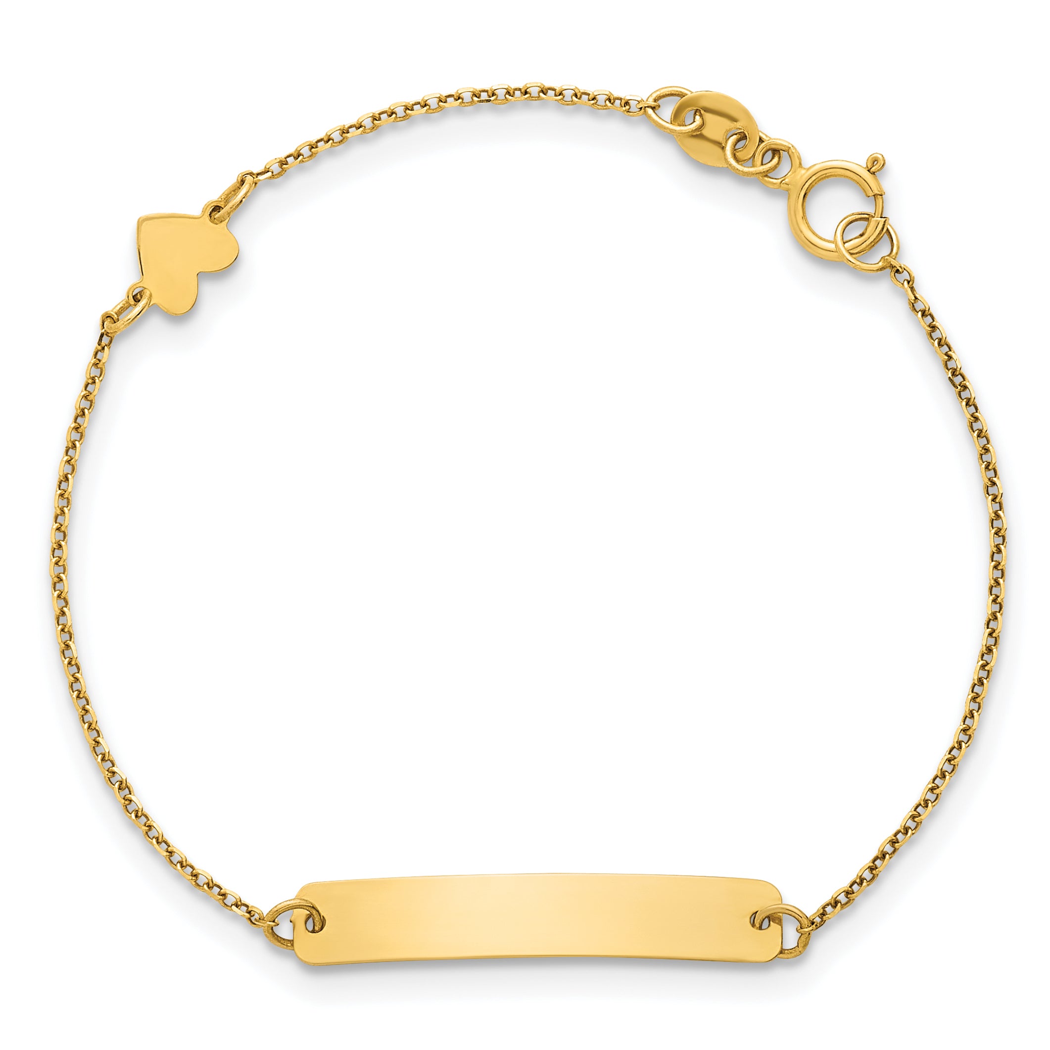 14k Polished Heart Childrens ID Bracelet