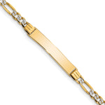 14k w/Rhodium Childrens PavÃ© Figaro Link ID Bracelet