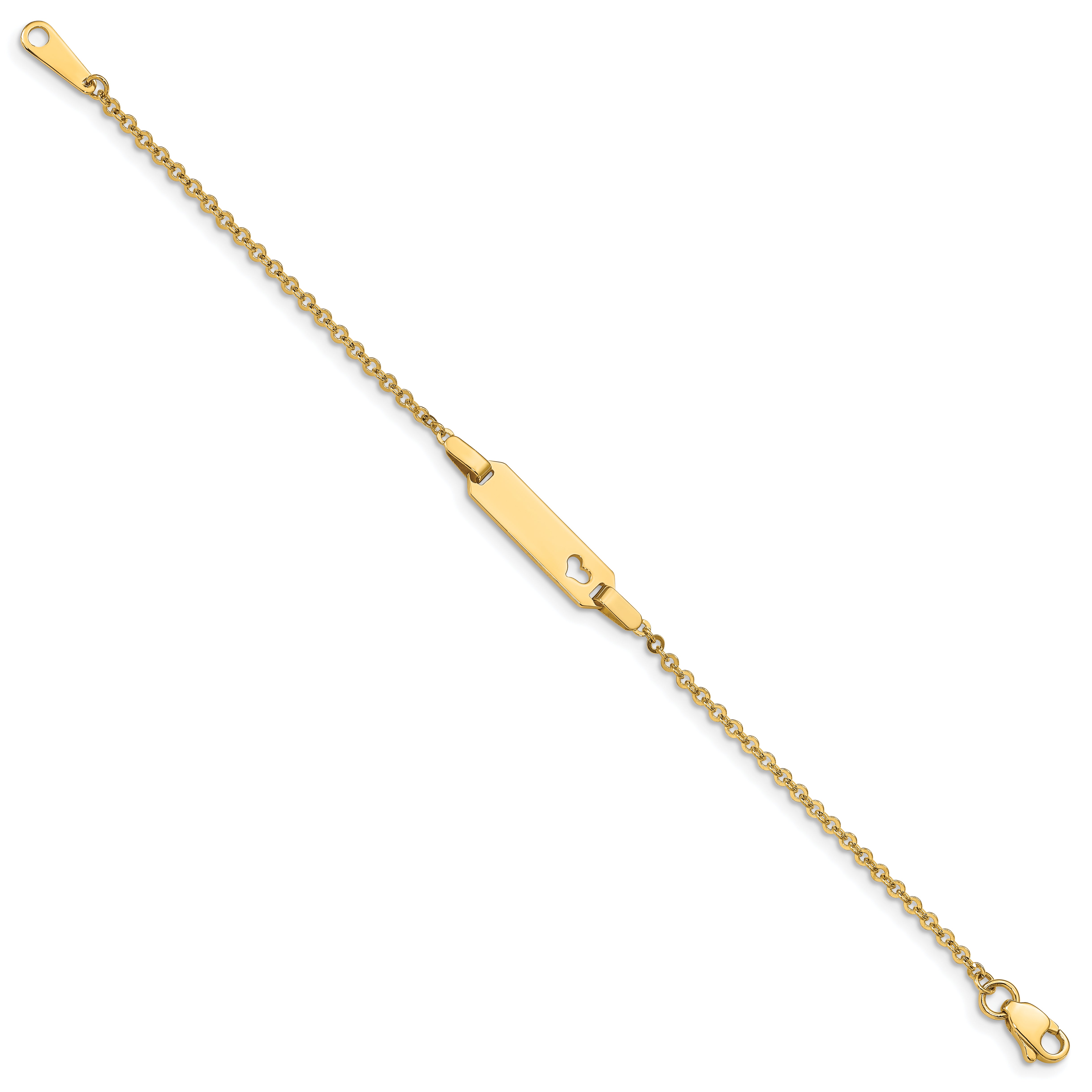 14K Childrens Heart ID Bracelet