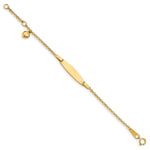 14K Polished w/ Dangling Heart w/1in ext. Baby ID Bracelet
