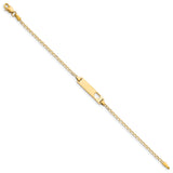 14k Cut-out Heart Flat Curb Link ID Bracelet