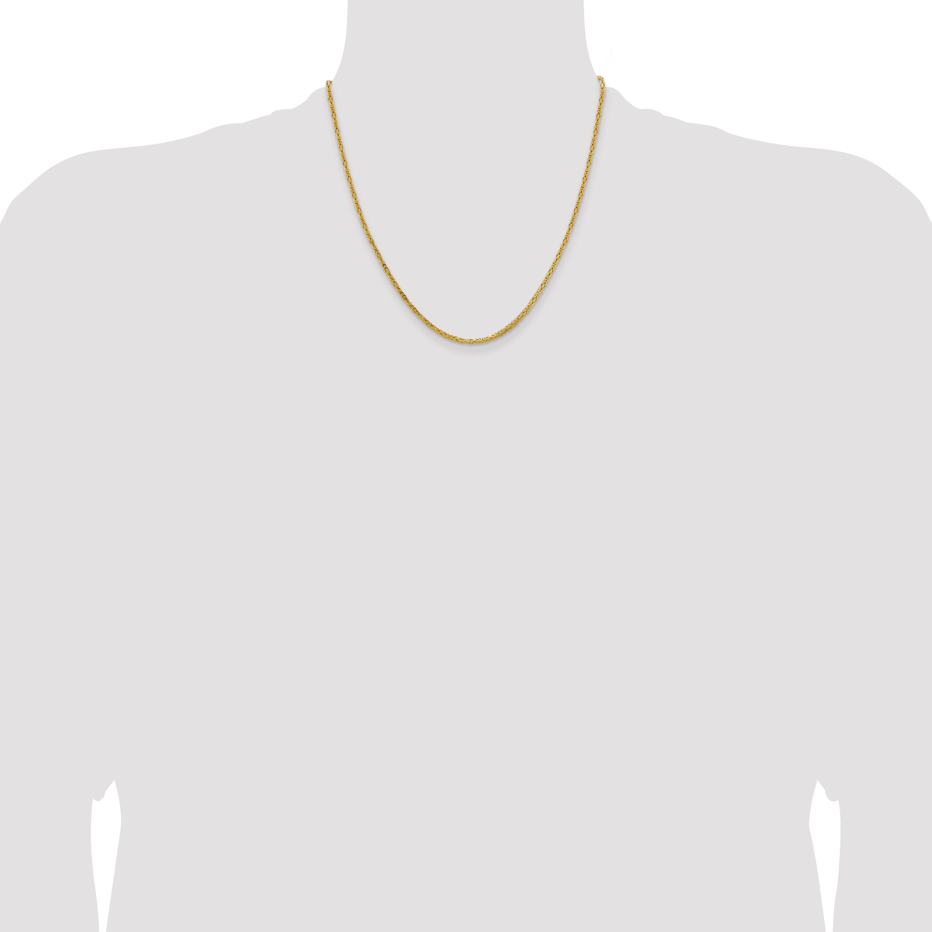 14k 2mm Byzantine Chain