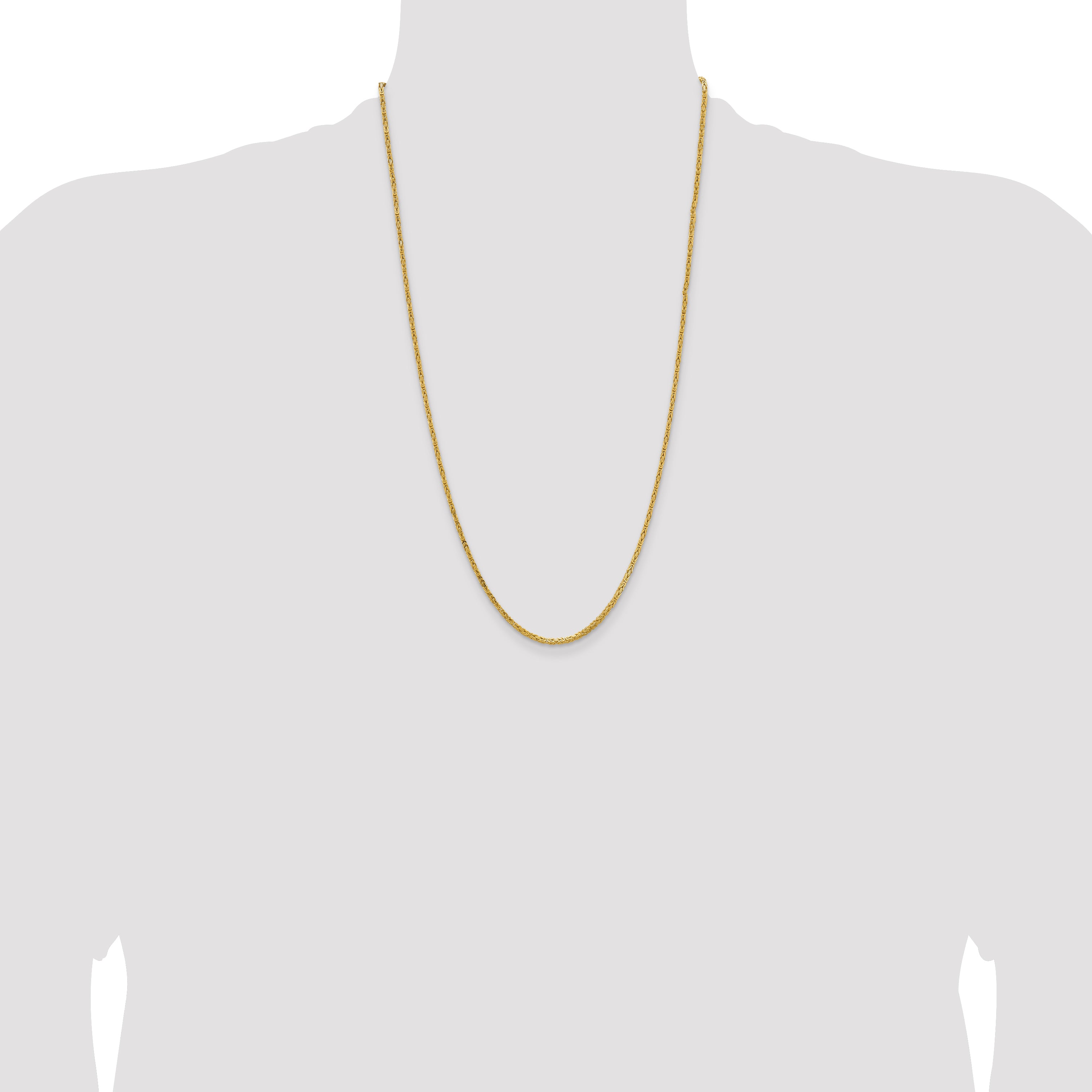 14k 2mm Byzantine Chain