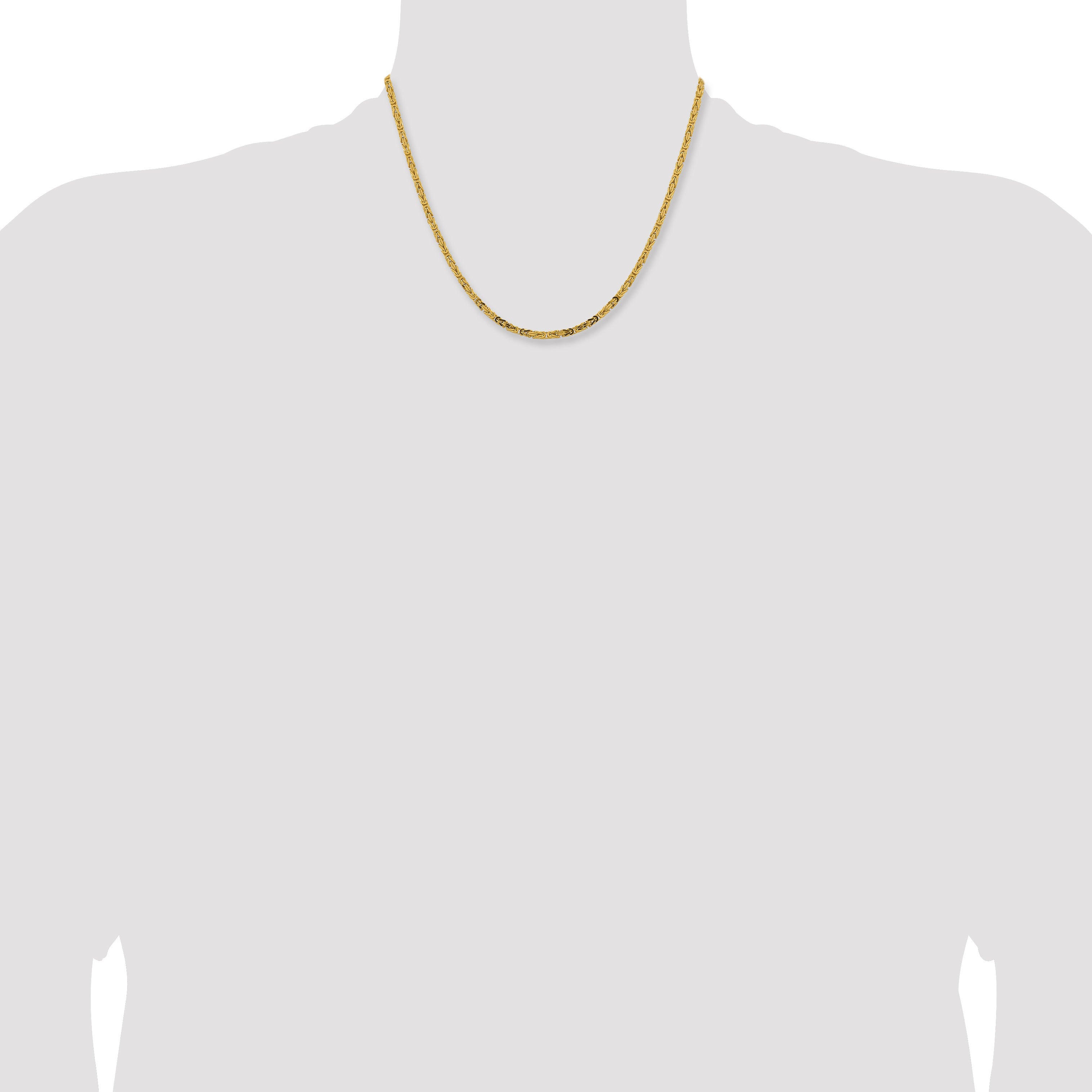 14k 2.5mm Byzantine Chain