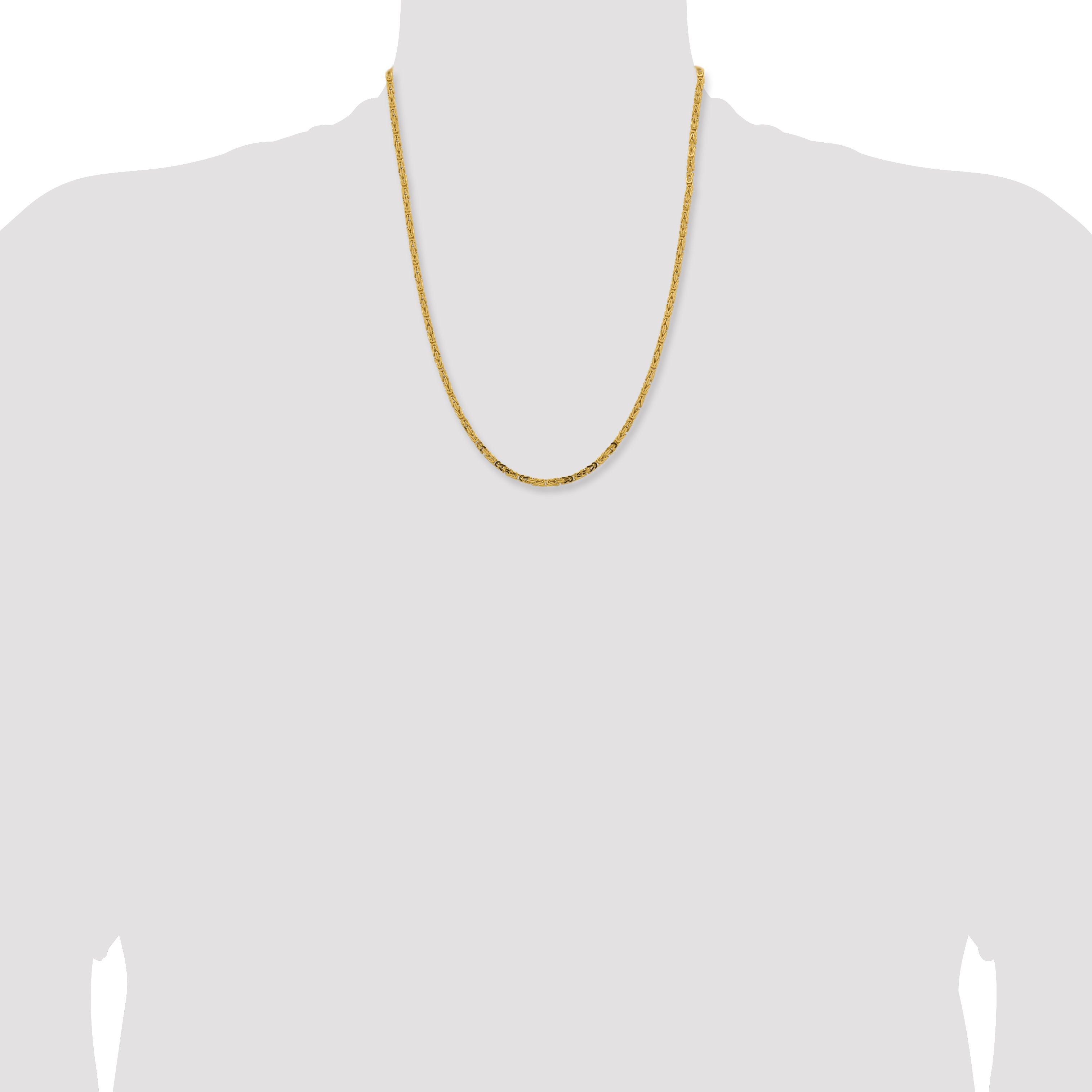 14k 2.5mm Byzantine Chain