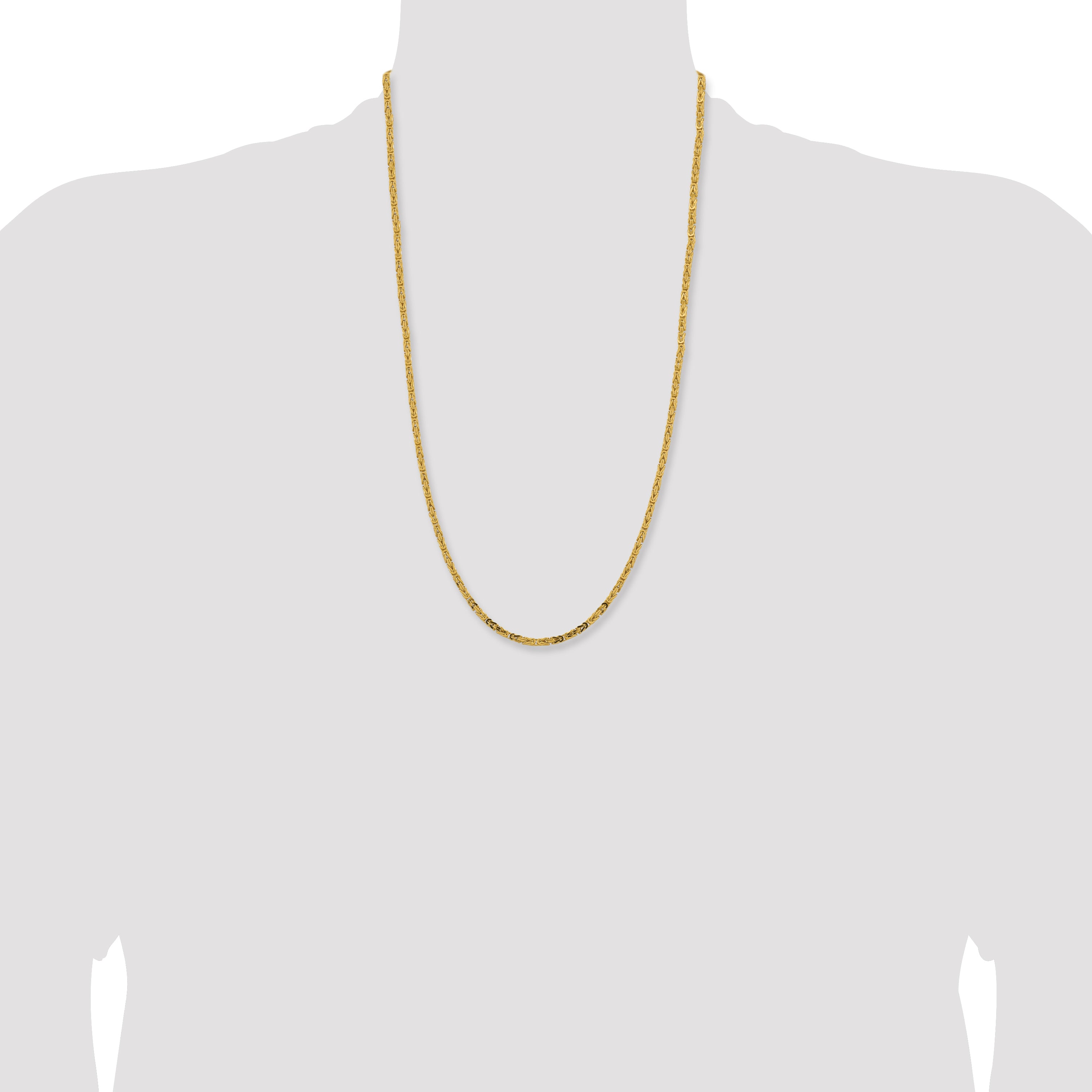14k 2.5mm Byzantine Chain