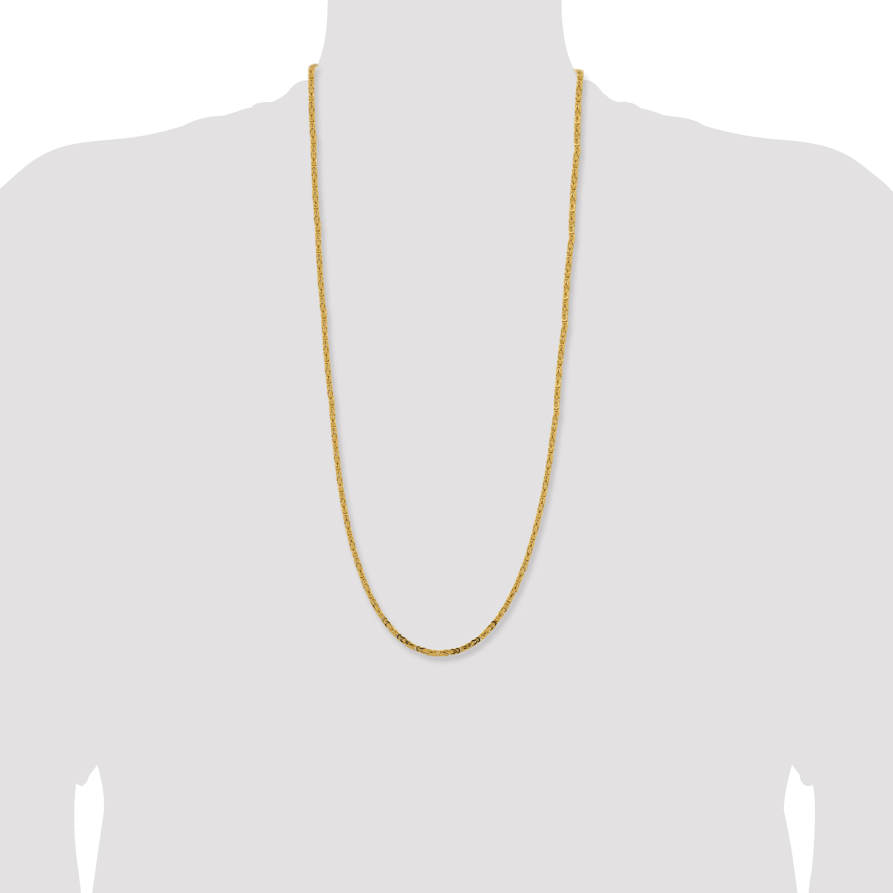 14k 2.5mm Byzantine Chain